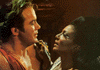 Captain Kirk kissing a female alien