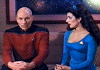 Picard and Troi having a conversation