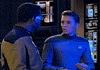 Geordi and Wesley in the Engineering