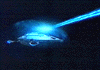 A beam is shooting at Voyager's shell